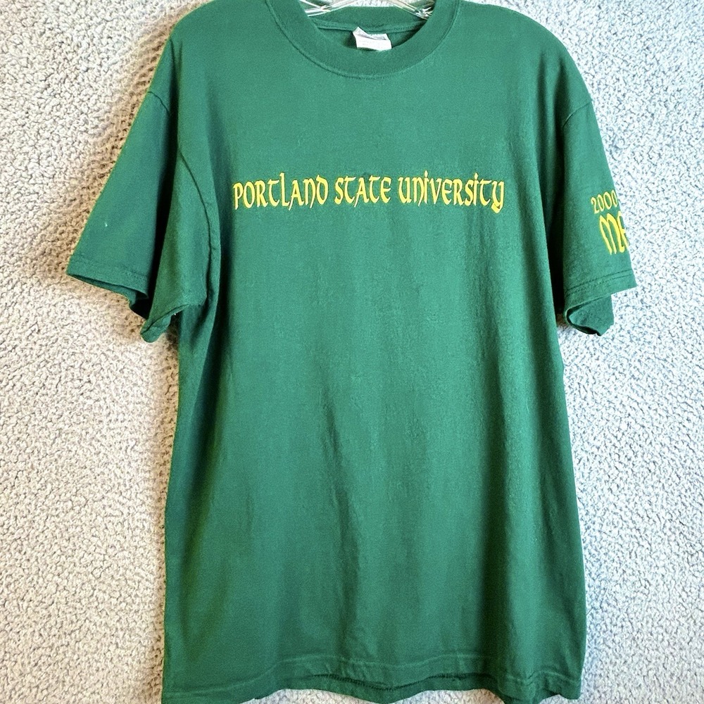 VTG Portland State University 2001 MECHA T Shirt Size L ¡Educate! Single Stitch